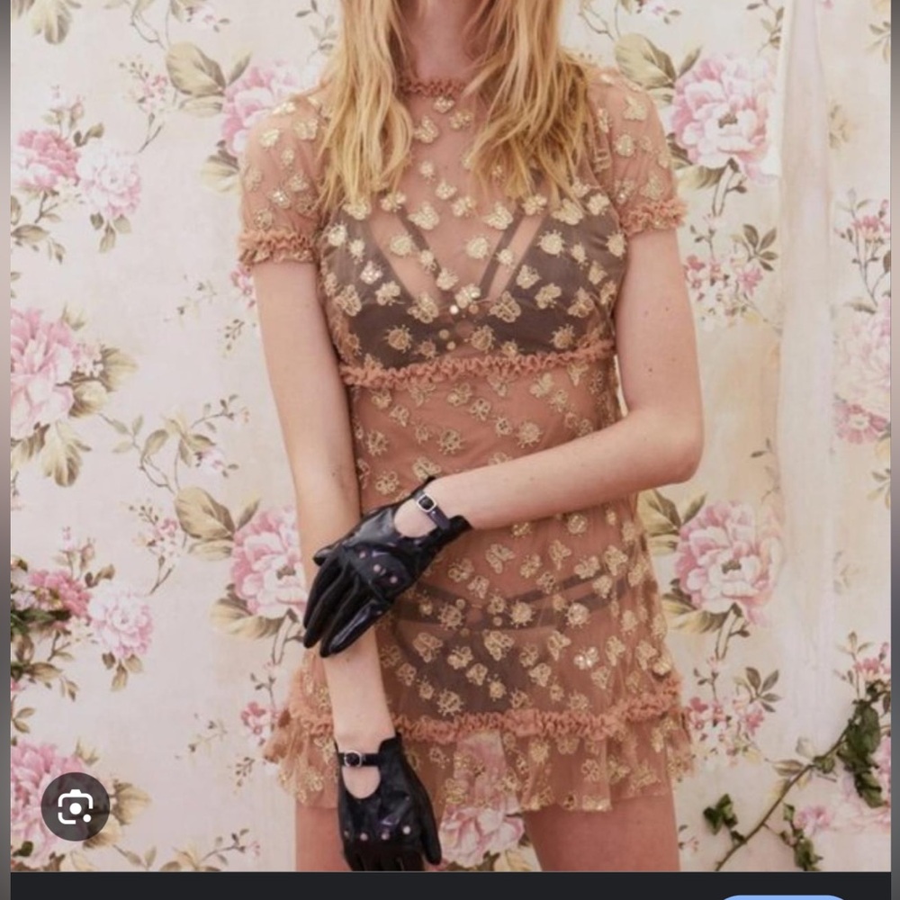 For Love And Lemons  |GOLDEN GARDEN TULLE MINI DRESS
